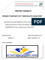 Chemistry Project: Project Report On "Chocolate Analysis"