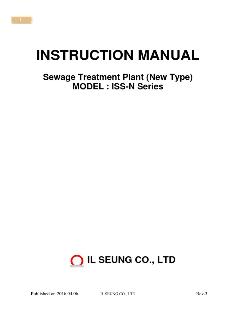 Sewage Treatment Plant Instruction Manual 20160406 | PDF | Sewage ...