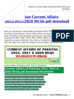 Pakistan Current Affairs 2022 - 2021 - 2020 MCQs PDF Download