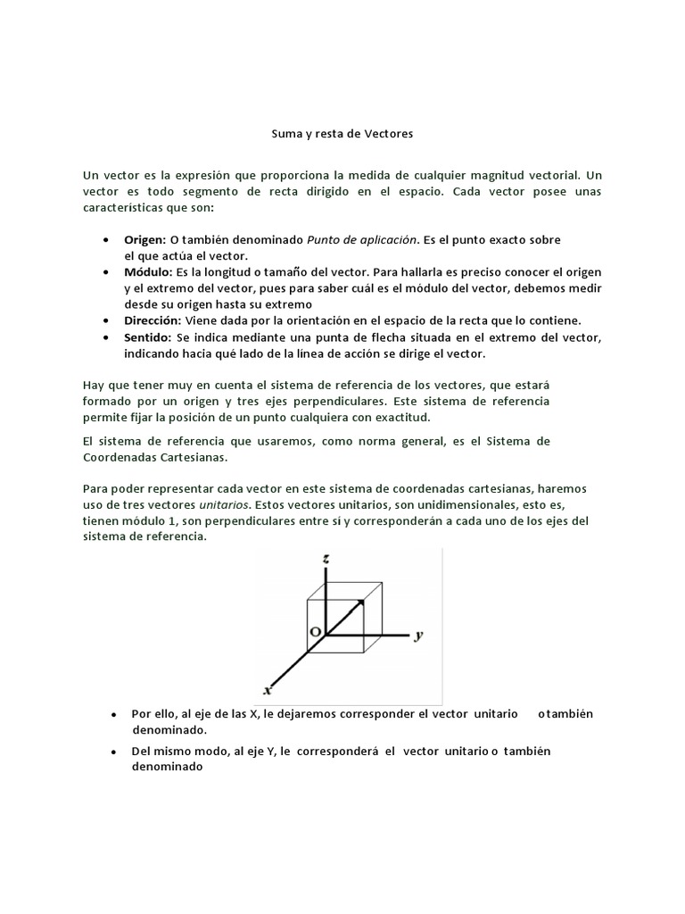 Suma y Resta de Vectores UCE Estudio | PDF | Vector Euclidiano ...