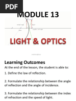 PHYSICS 1E Module 13 Light and Optics