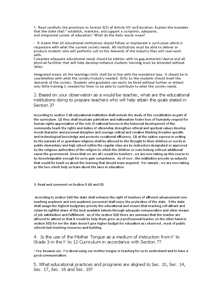 Read Carefully The Provisions in Section 3 | PDF | Teachers | Child Abuse