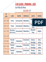 Horario clases primaria 2022