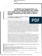 2002-Prevalence of Giardia and Cryptosporidium and characterization of Cryptosporidium spp. isolated from wildlife, human, and agricultural sources in the North Saskatchewan River Basin in Alberta, Canada