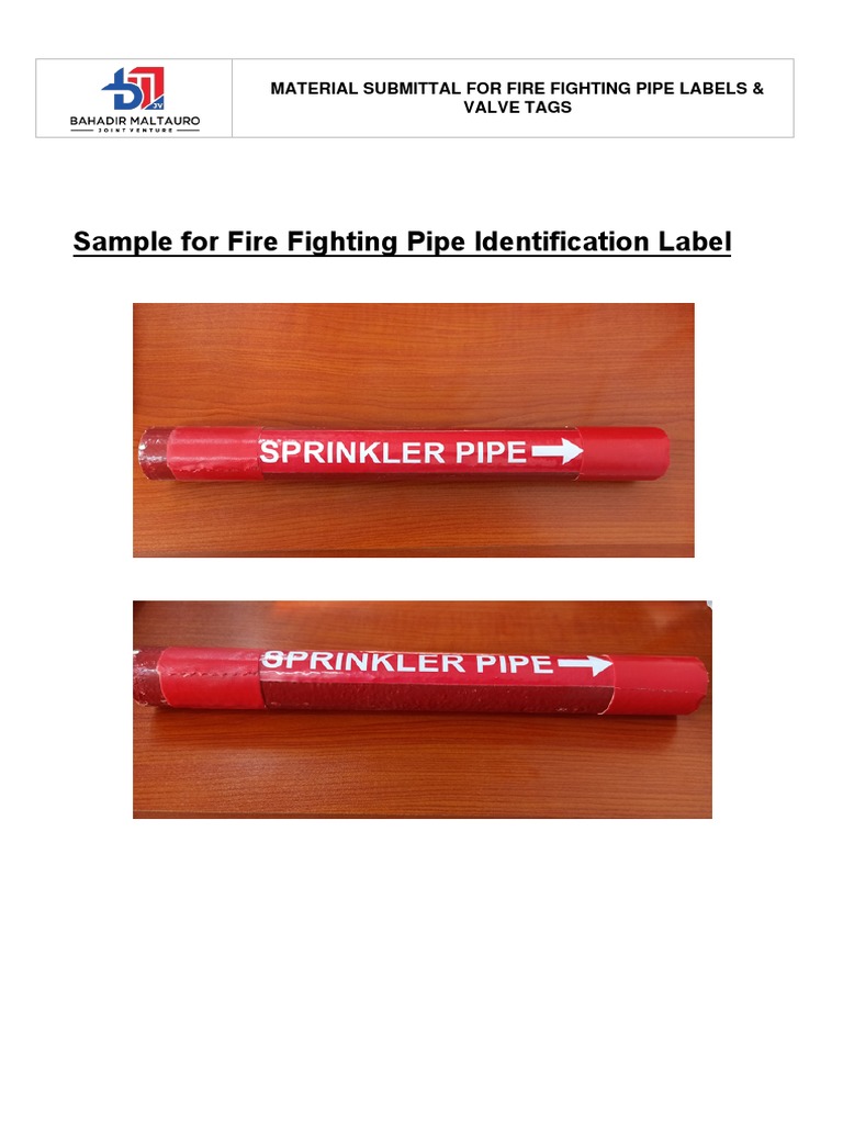 Sample For Fire Fighting Pipe Identification Label | PDF | Technology ...