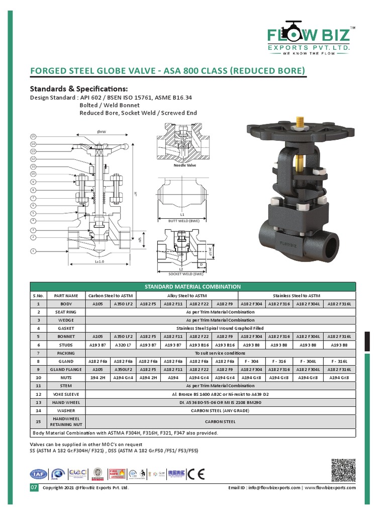 Steel Globe Valve Reduced Bore PDF Mechanical