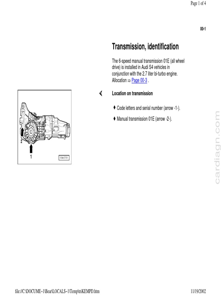 Audi Manual Transmission 6sp 01E PDF Transmission (Mechanics