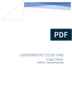 Assessment Item One Case Study: AMB110 - Internationalisation