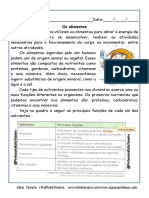 Caderno de Atividades Ciências Alimentação