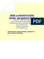 Mems and Microsystems Design and Manufacture