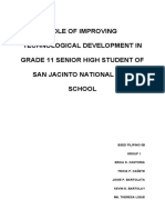 Role of Improving Technological Development in Grade 11 Senior High Student of San Jacinto National High School