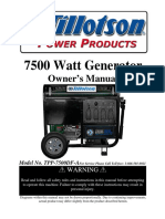 7500 Watt Generator: Owner's Manual