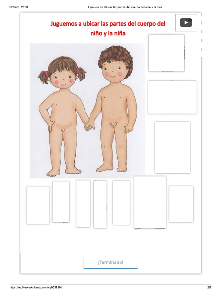 Ejercicio de Ubicar Las Partes Del Cuerpo Del Niño y La Niña | PDF, image size:768x1024