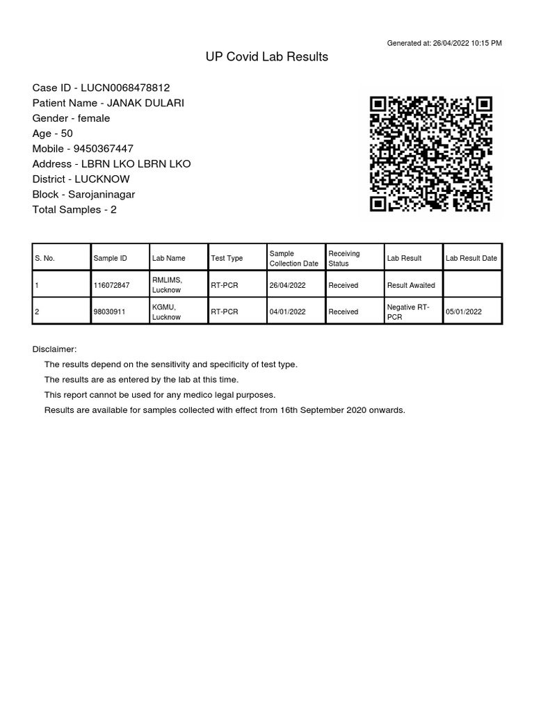 Lab Results 68478812 | PDF