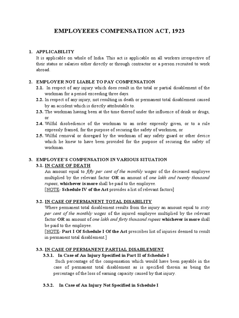 Employee Compensation Act Overview | PDF | Employment | Labor