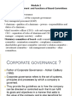 Corporate Management and Functions of Board Committees