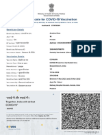 Certificate For COVID-19 Vaccination: Beneficiary Details