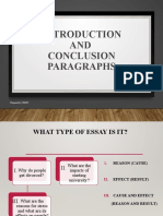 Introduction and Conclusion Paragraphs