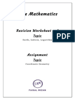 Pure Mathematics: Revision Worksheet - 1
