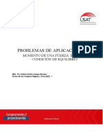 Problemas de Aplicación #10. Momento de Una Fuerza. Segunda Condición de Equilibrio. Física de Los Cuerpos Rígidos. Ciclo 2022 - I