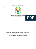 Handbook For Academic Quality Assurance and Enhancement and The Maintenance of Standards in Higher Education