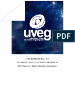 02 de Febrero Del 2022 Introduccion Al Metodo Cientifico R6. El Proyecto de Investigación: Conclusiones