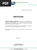 Certificado de Trabajo