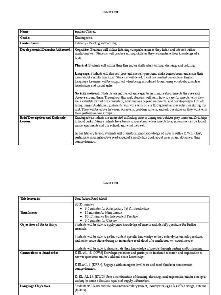 Literacy Lesson Plan - Day 1 | PDF | Reading Comprehension ...