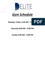 Gym Schedule 2021