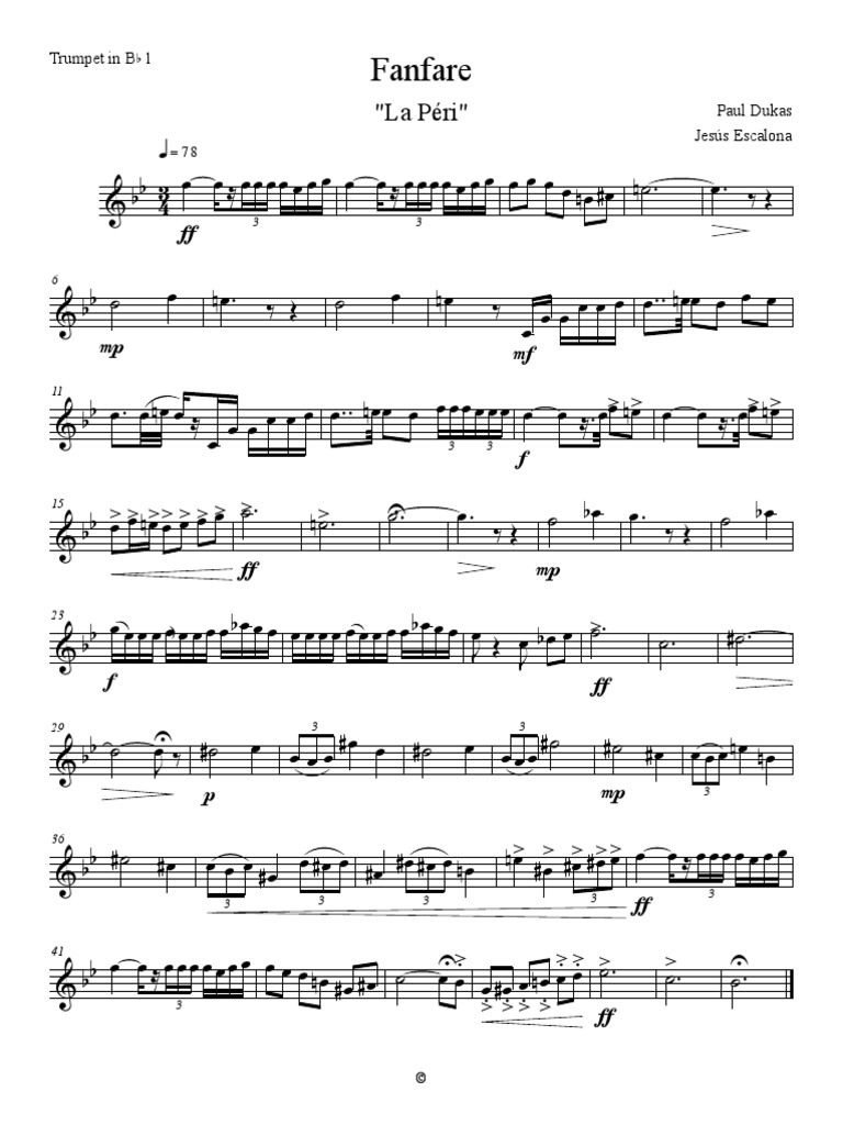 Fanfare Trumpet in BB 1 PDF Alphabet latin Phonétique