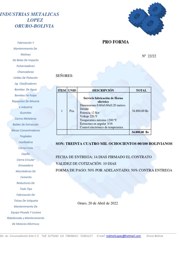 Proforma 22 - 22 | PDF
