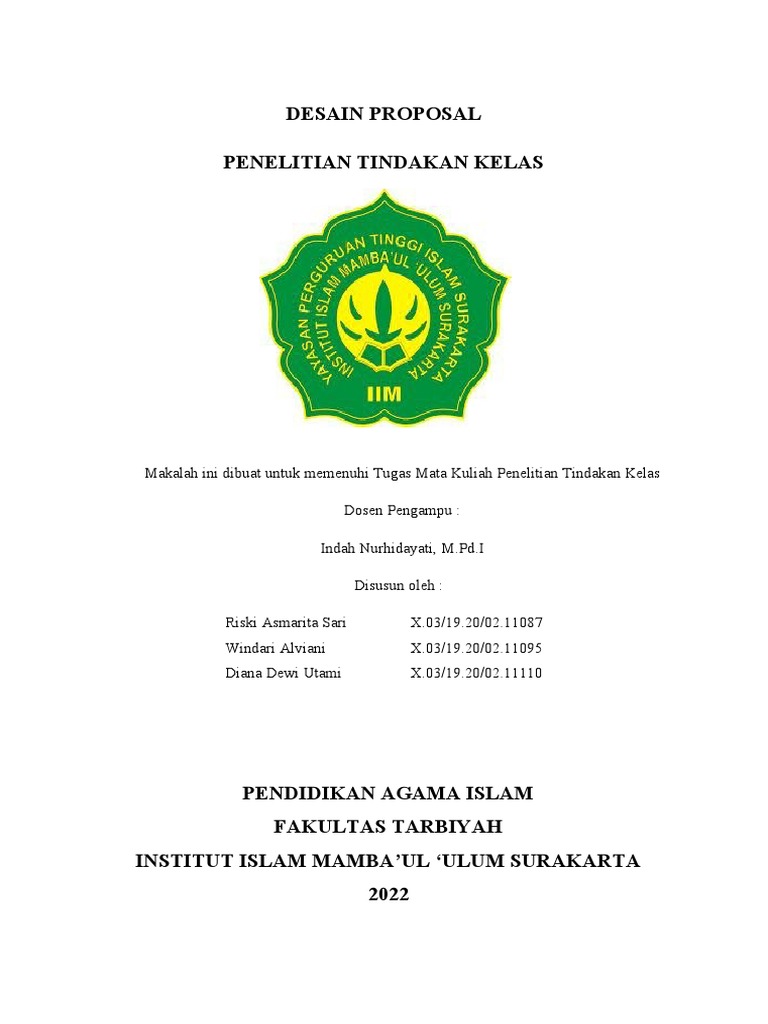 Desain Proposal PTK untuk Guru | PDF | Karier & Perkembangan | Sains ...