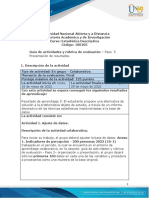 Guía de actividades y rúbrica de evaluación - Paso 5 - Presentación de Resultados