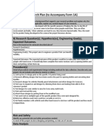 Research Plan (To Accompany Form 1A)