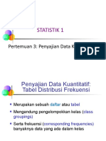 Statistik 1: Penyajian Data Kuantitatif