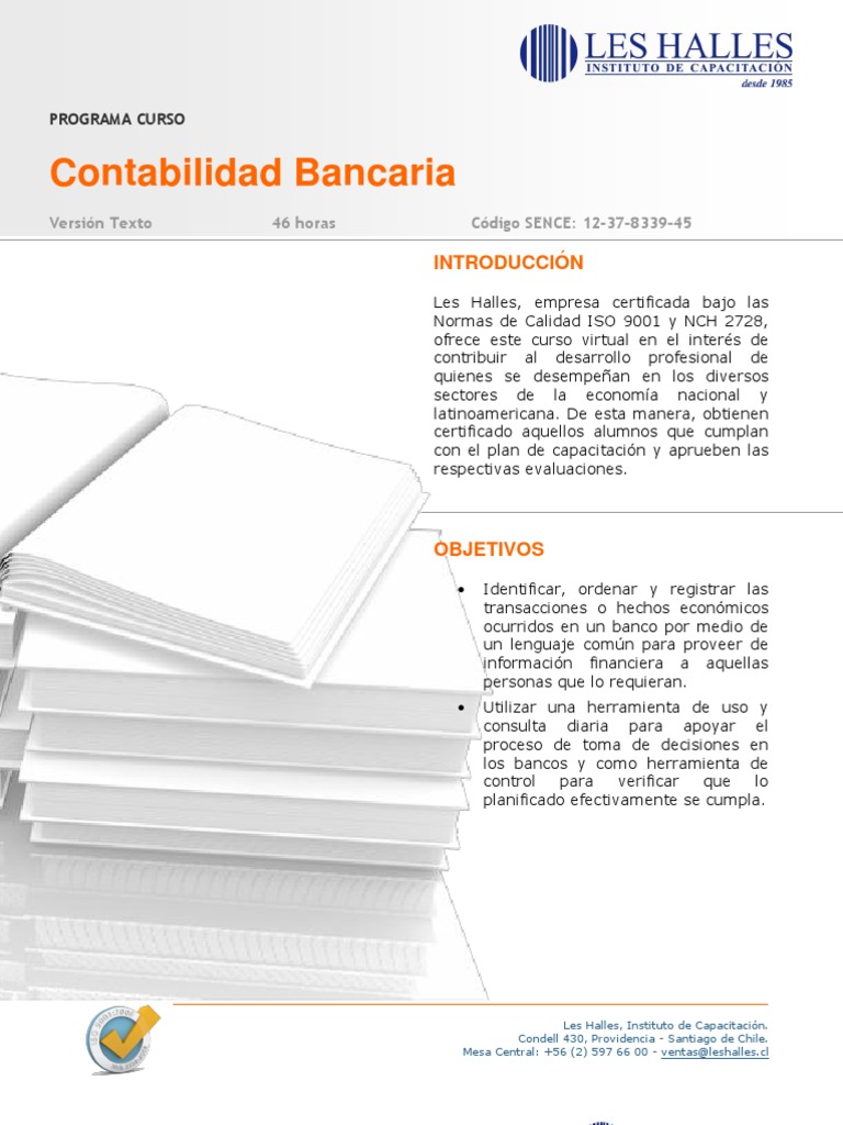 Curso de Contabilidad Bancaria Online | PDF | Contabilidad | Bancos