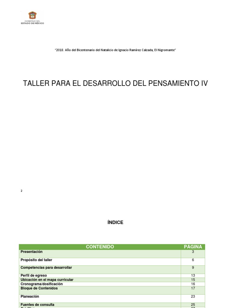 Taller de Habilidades de Pensamiento Crítico | PDF | Evaluación | Plan ...