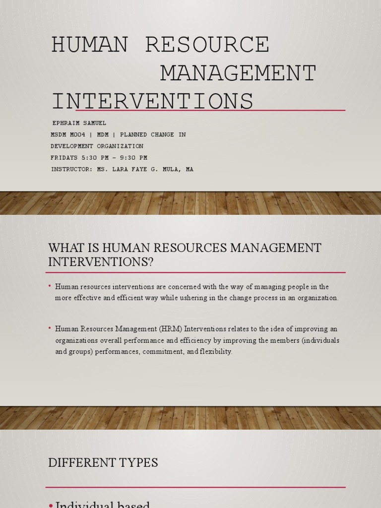 Human Resource Management Interventions PDF