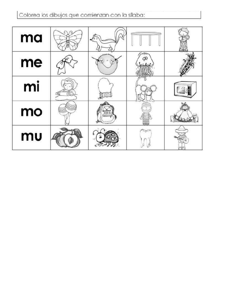 Ficha de Apliccion Con La Letra M | PDF