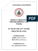 Object Oriented Programming Lab: Gautam Buddha University