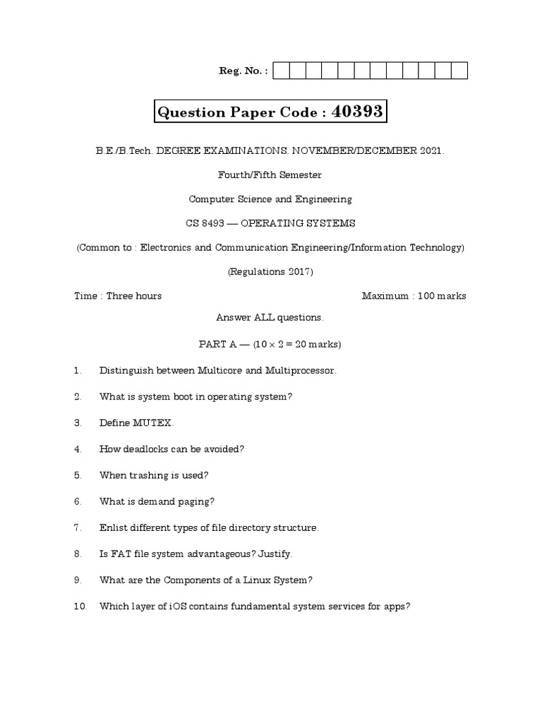 Question Paper Code:: Reg. No. | PDF | Cpu Cache | Computer Programming