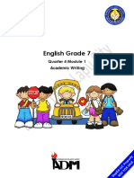English Grade 7: Quarter 4 Module 1 Academic Writing