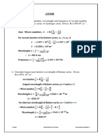 Calculate The Wave Number, Wavelength and Frequency of Second Member (H - Line) of Balmer Series of Hydrogen Atom. Given: R 1.097x10 M