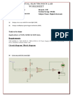 Digital Electronics Lab Worksheet: Applications of XOR, NAND & NOR Gate