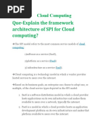 Que-Explain The Framework Architecture of SPI For Cloud Computing?