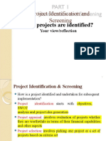 Project Identification and Screening: How Projects Are Identified?