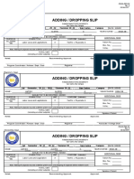 Adding / Dropping Slip: Pangasinan State University San Carlos City Campus