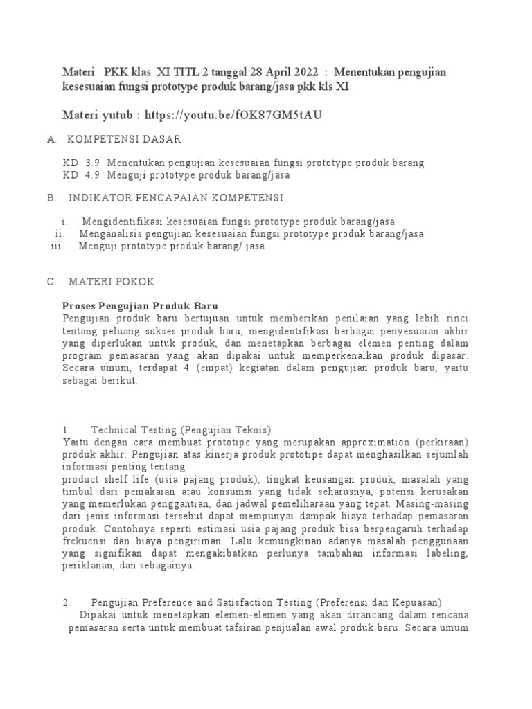 Pengujian Prototipe Produk Baru | PDF | Karier & Perkembangan | Bisnis