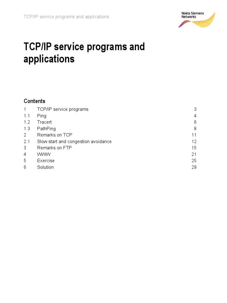 TCP Ip Service Programs Appl | PDF | Network Congestion | File Transfer ...