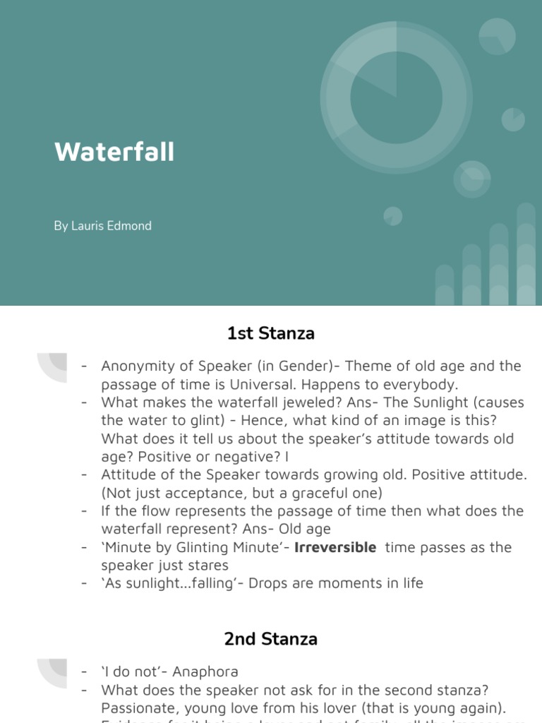 Waterfall: by Lauris Edmond | PDF